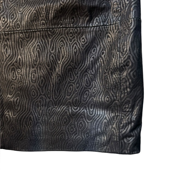 Gino Di Giorgio Vintage Y2K black 100% genuine Leather Pencil Skirt size 5/6 - Picture 2 of 15